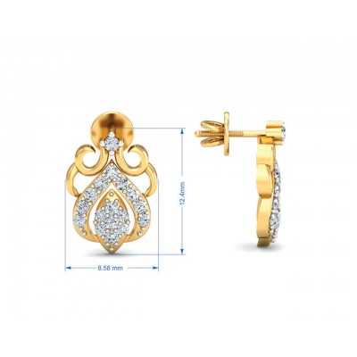 Reba Diamond Earrings in Gold